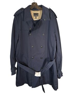 Banana Republic Men's Banana Trench Cotton Belted Navy Classic XL Tall